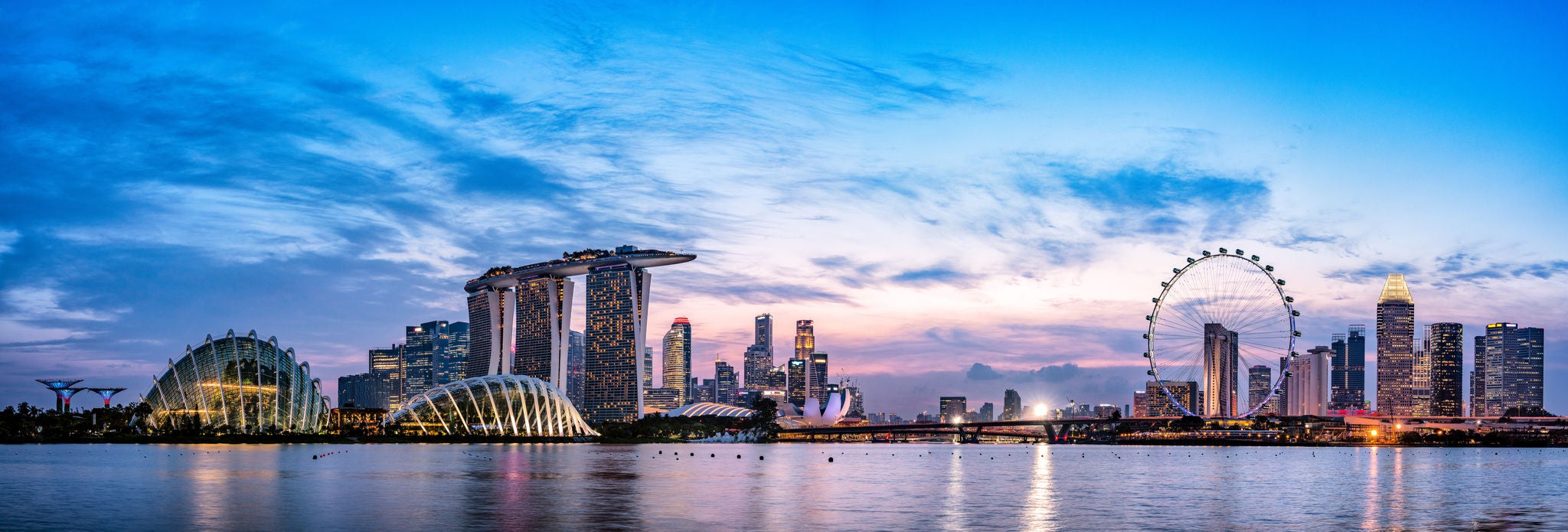 Singapore skyline at dusk