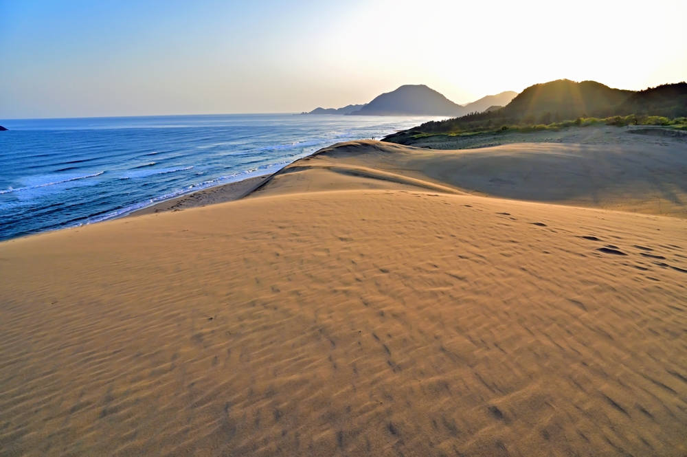 Early morning scenery of Tottori sand dunes in Tottori city, Japan
