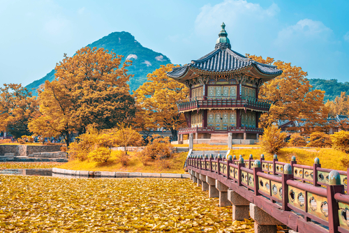 Autumn at Gyeongbokgung Palace in seoul,Korea.