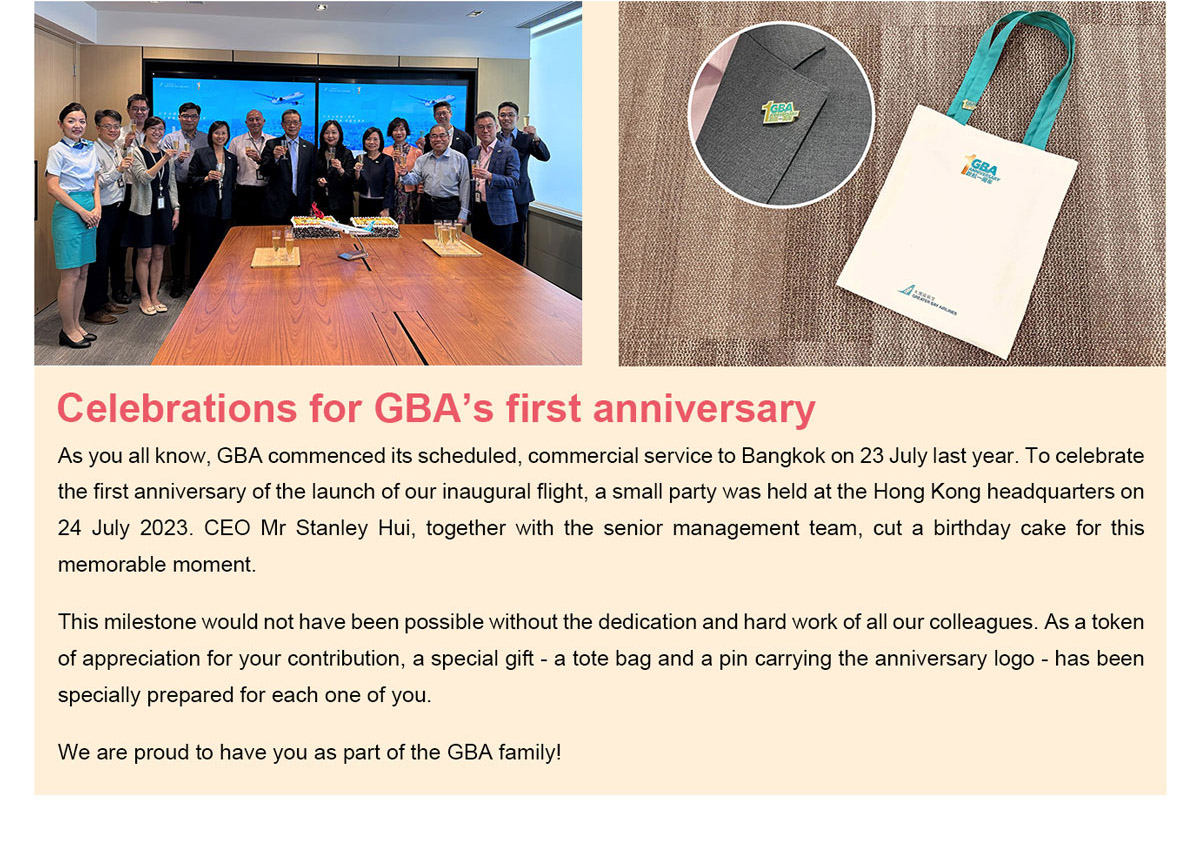 GBA celebrates the Osaka inaugural flight